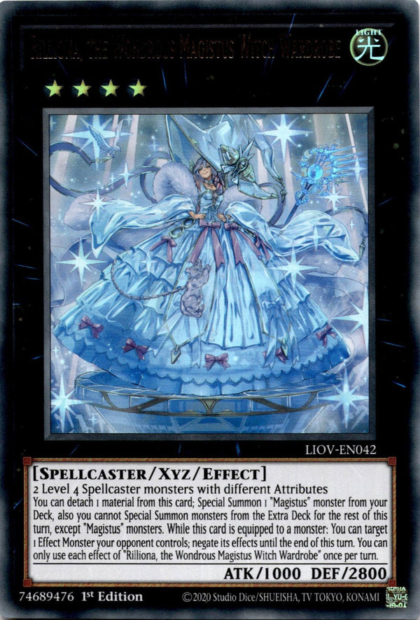 Yugioh Rilliona, the Wondrous Magistus Witch Wardrobe LIOV-EN042 Ultra Rare LP