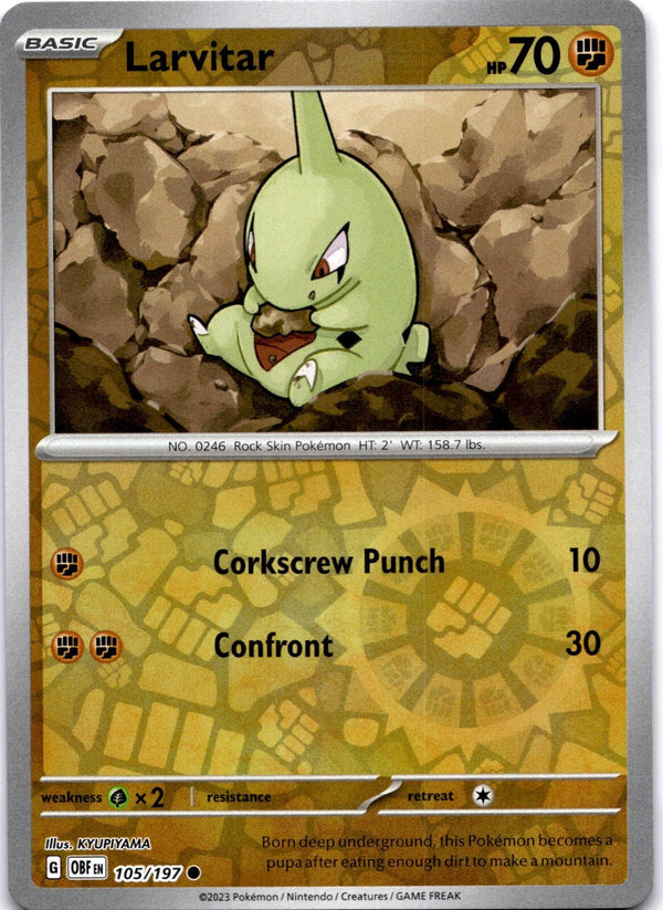 Pokemon Larvitar 105/197 Paldea Evolved Reverse Holo NM