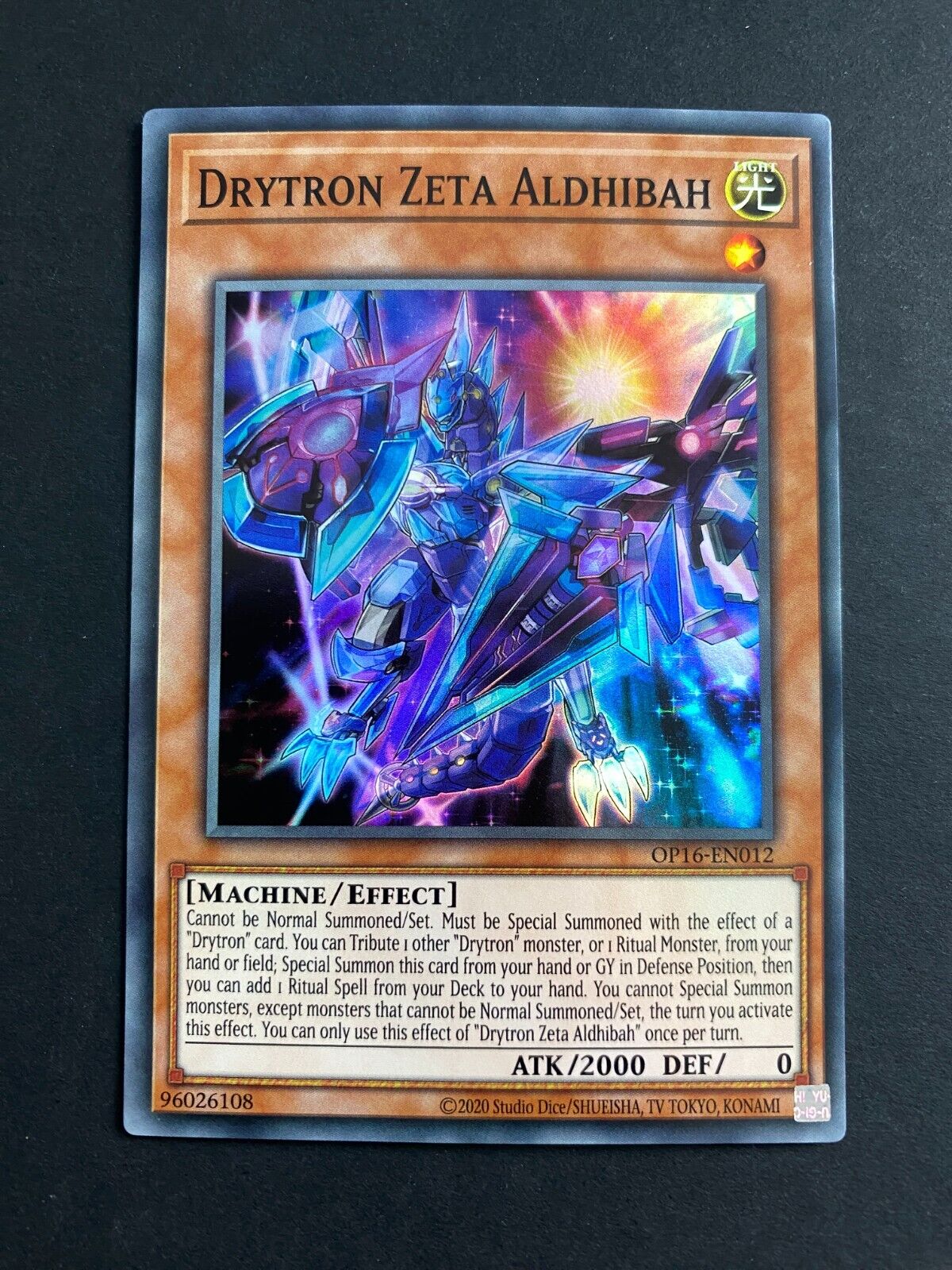 Yugioh Drytron Zeta Aldhibah OP16-EN012 Super Rare Unlimited Edition MP