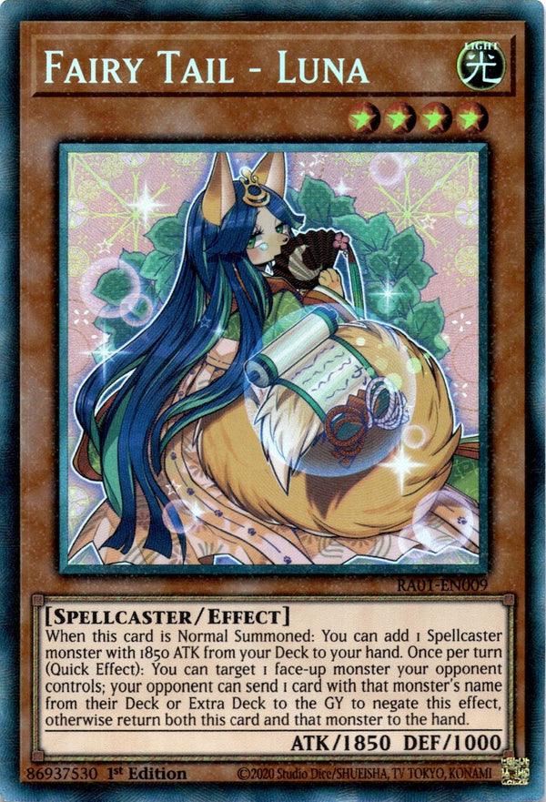 Yugioh Fairy Tail - Luna RA01-EN009 Collector’s Rare 1st Edition NM