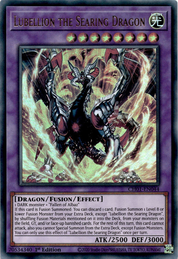 Yugioh Lubellion the Searing Dragon CH01-EN044 Ultra Rare 1st Edition NM