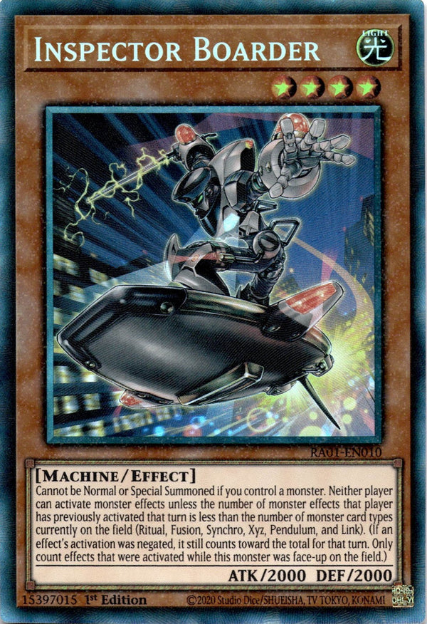 Yugioh Inspector Boarder RA01-EN010 Collector’s Rare 1st Edition NM
