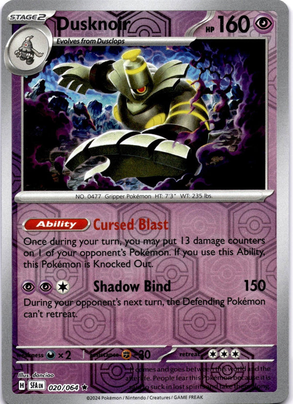 Pokemon Dusknoir 020/064 Shrouded Fable Reverse Holo NM