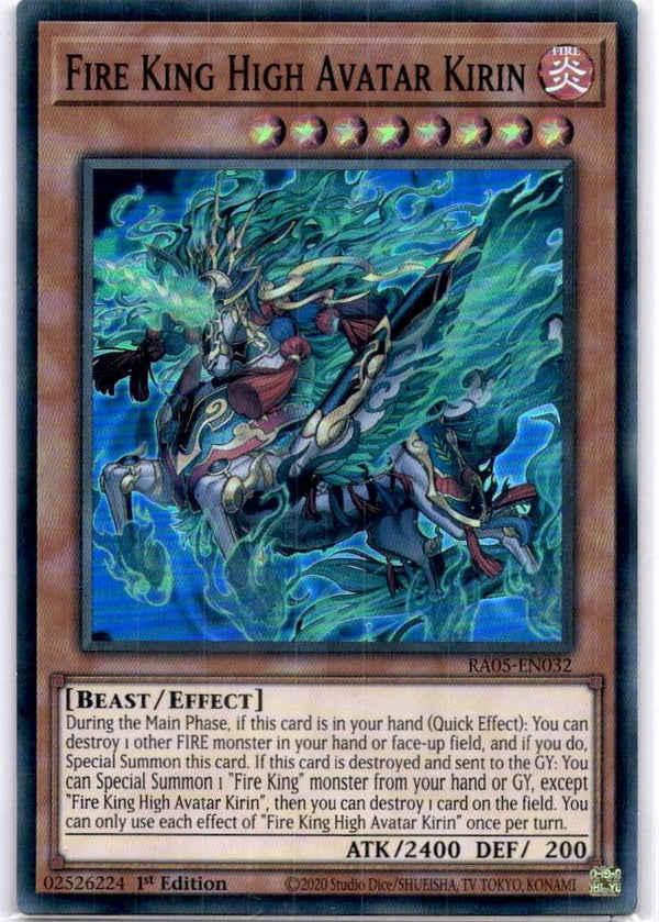 Yugioh Fire King High Avatar Kirin RA05-EN032 Super Rare 1st Edition NM