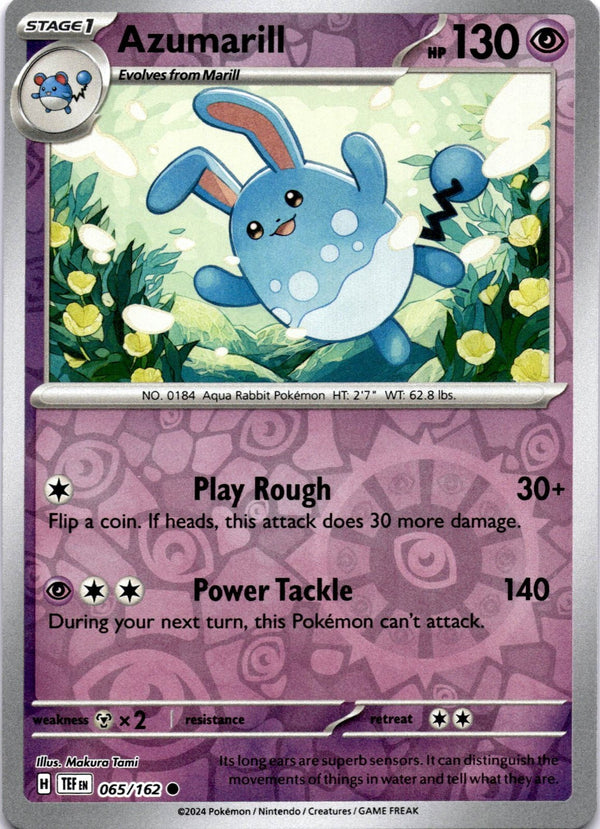 Pokemon Azumarill 065/162 Temporal Forces Reverse Holo NM