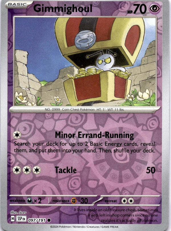 Pokemon Gimmighoul 097/191 Surging Sparks Reverse Holo NM