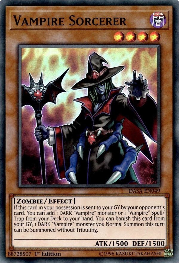 Yugioh Vampire Sorcerer DASA-EN049 Super Rare 1st Edition NM
