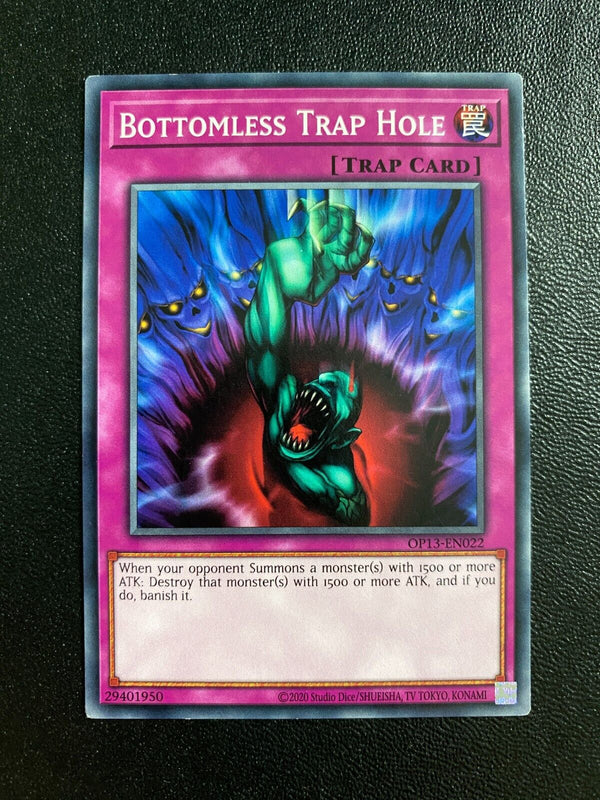 Yugioh Bottomless Trap Hole OP13-EN022 Common Unlimited Edition LP