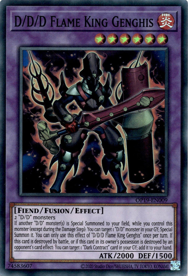 Yugioh D/D/D Flame King Genghis OP19-EN009 Super Rare Unlimited Edition NM