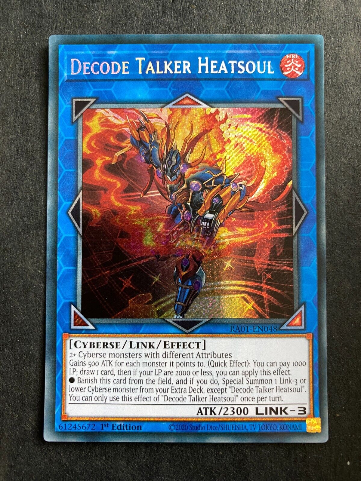 Yugioh Decode Talker Heatsoul RA01-EN048 Secret Rare 1st Edition NM