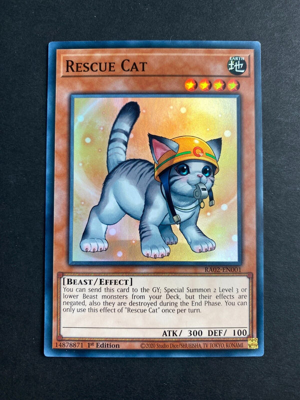 Yugioh Rescue Cat RA02-EN001 Super Rare Alt Art 1st Edition NM