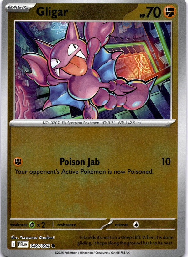 Pokemon Gligar 049/094 Phantasmal Flames Reverse Holo NM