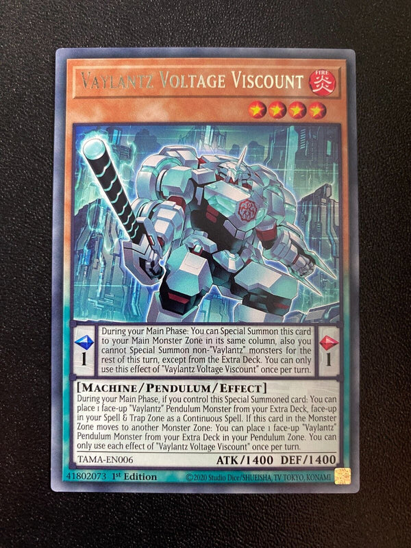 Yugioh Vaylantz Voltage Viscount TAMA-EN006 Rare 1st Edition NM