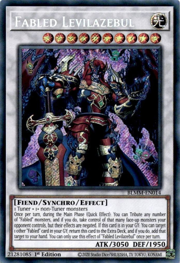 Yugioh Fabled Levilazebul BLMM-EN014 Secret Rare 1st Edition NM