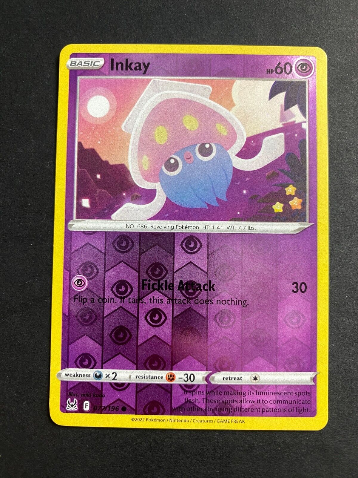 Pokemon Inkay 077/196 Lost Origin Reverse Holo NM