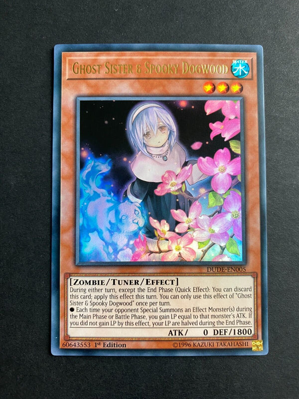 Yugioh Ghost Sister & Spooky Dogwood DUDE-EN005 Ultra Rare 1st Edition NM