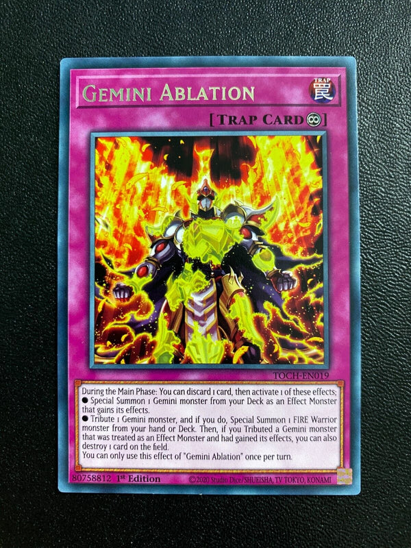 Yugioh Gemini Ablation TOCH-EN019 Rare 1st Edition NM