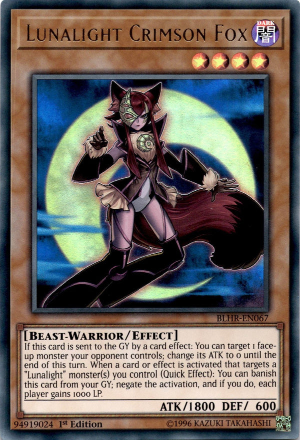 Yugioh Lunalight Crimson Fox BLHR-EN067 Ultra Rare 1st Edition NM