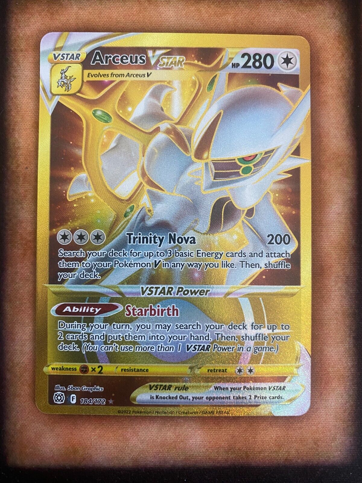 Pokemon Arceus VSTAR 184/172 Brilliant Stars Full Art Holo NM/MINT