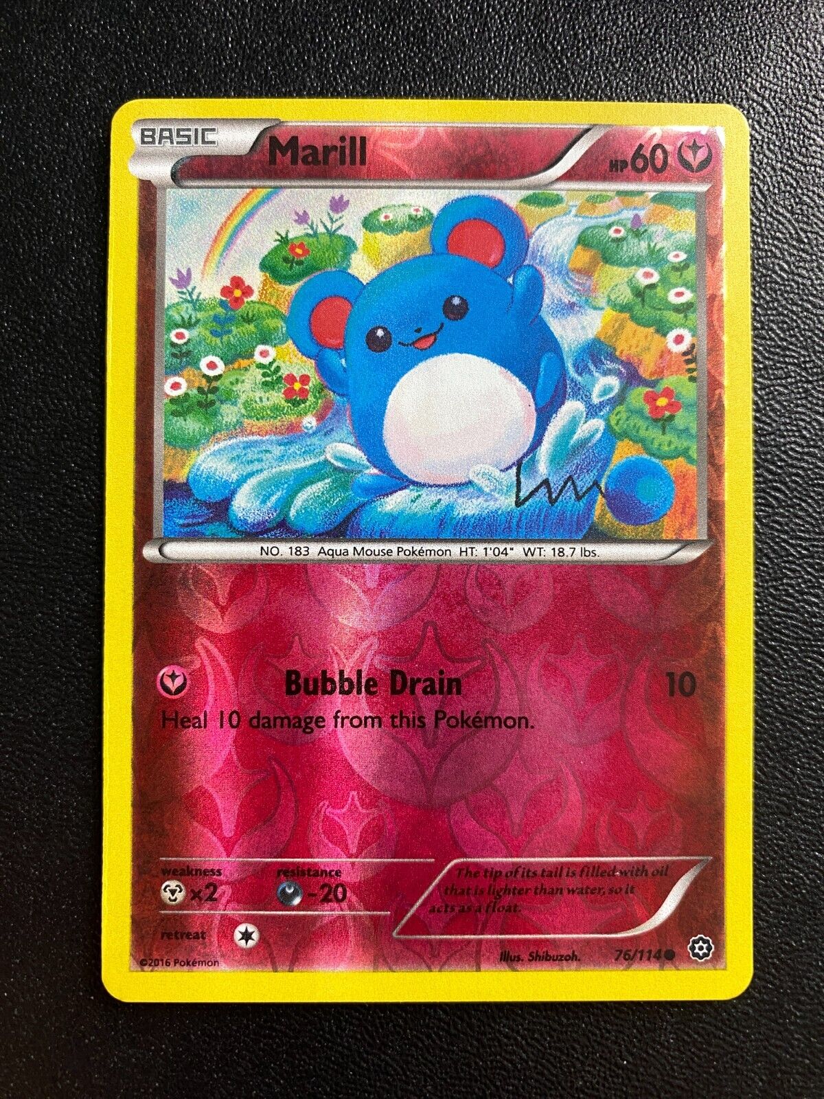 Pokemon Marill 76/114 XY Steam Siege Reverse Holo NM