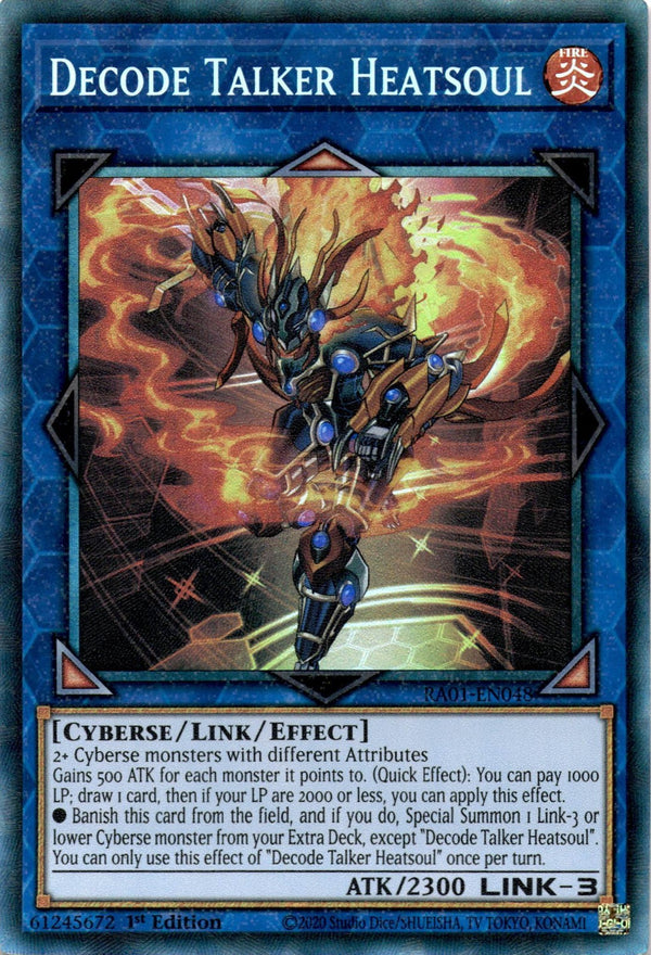 Yugioh Decode Talker Heatsoul RA01-EN048 Collector’s Rare 1st Edition NM
