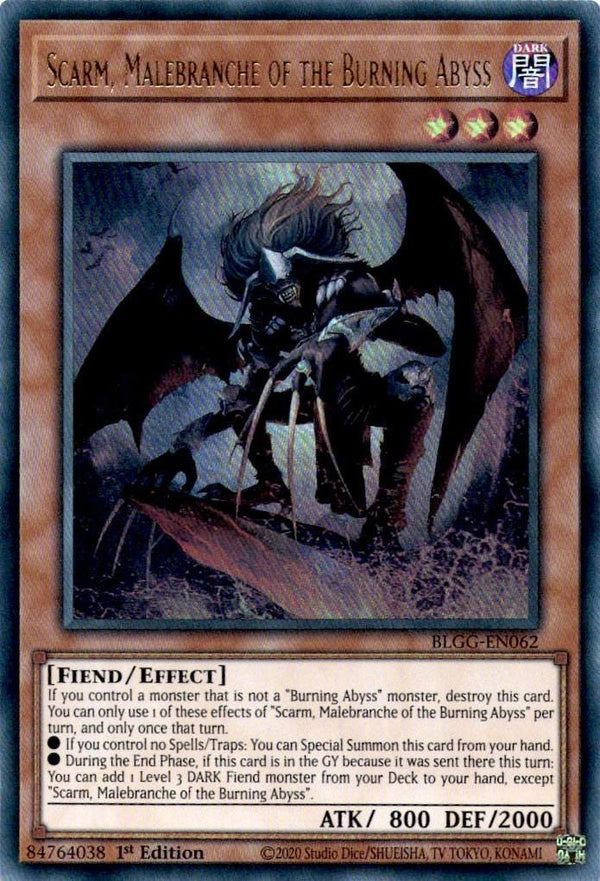 Yugioh Scarm, Malebranche of the Burning Abyss BLGG-EN062 Ultra Rare 1st Ed NM