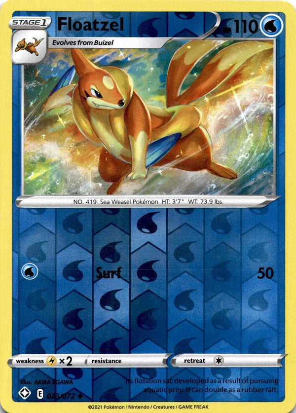 Pokemon Floatzel 023/072 Shining Fates Reverse Holo NM