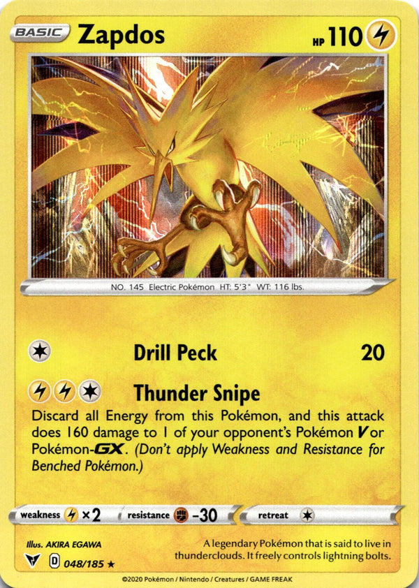 Pokemon Zapdos 048/185 Vivid Voltage Holo LP