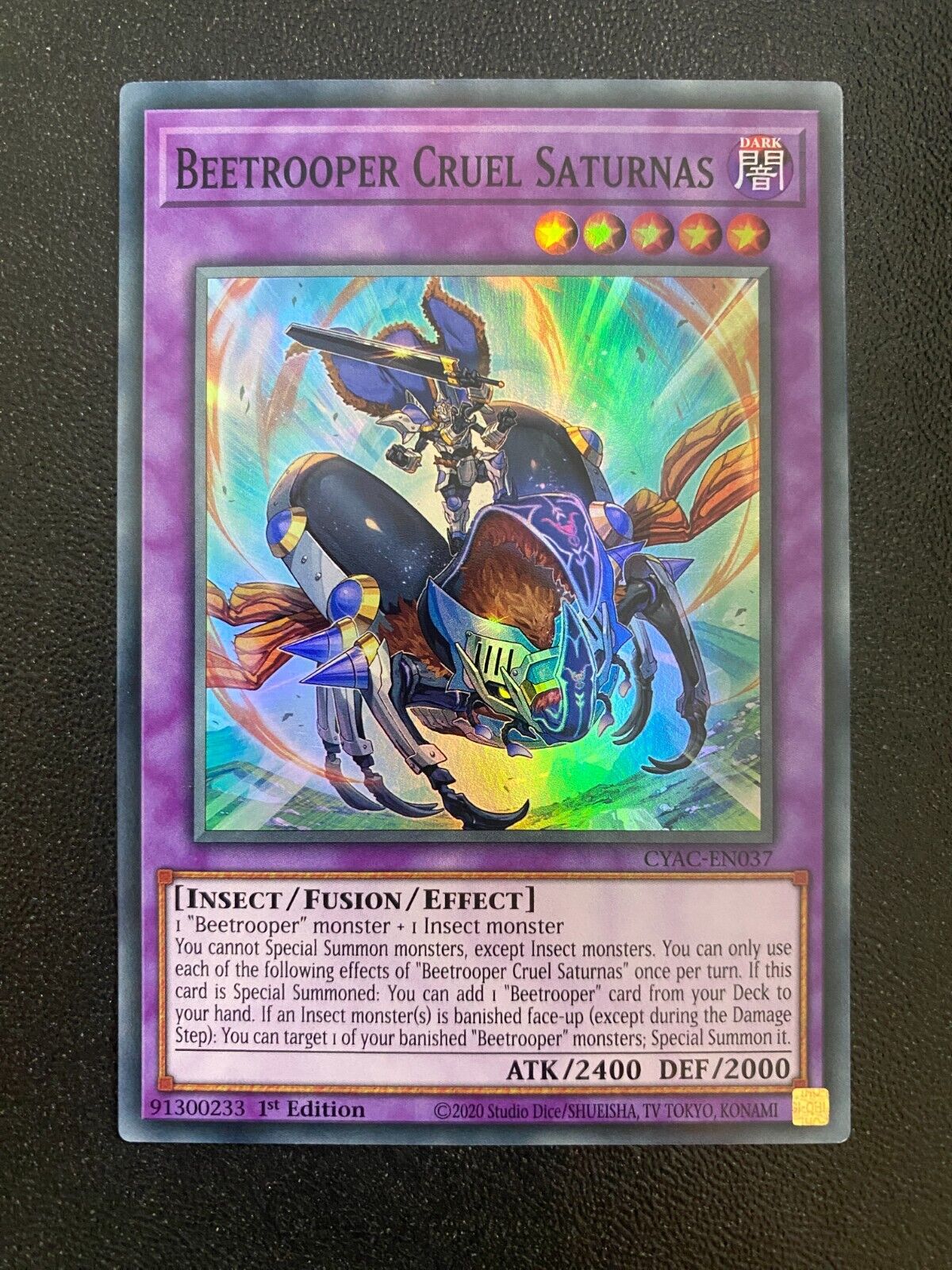 Yugioh Beetrooper Cruel Saturnas CYAC-EN037 Super Rare 1st Edition NM/MINT