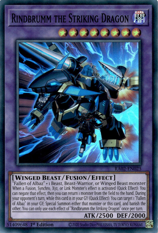 Yugioh Rindbrumm the Striking Dragon RA02-EN025 Super Rare 1st Edition NM