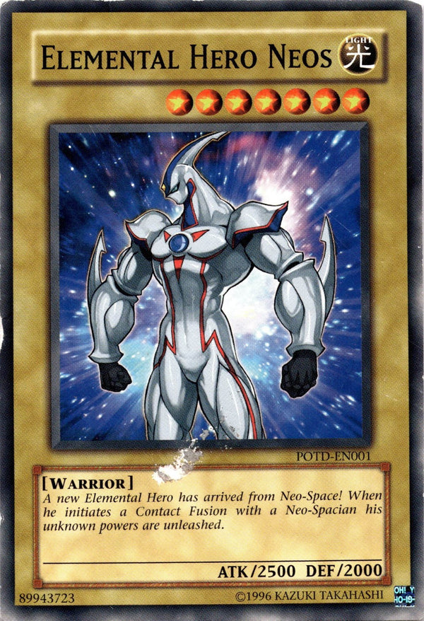 Yugioh Elemental HERO Neos POTD-EN001 Common 1st Edition DAMAGED