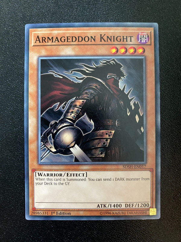 Yugioh Armageddon Knight SDSH-EN017 Common 1st Edition NM