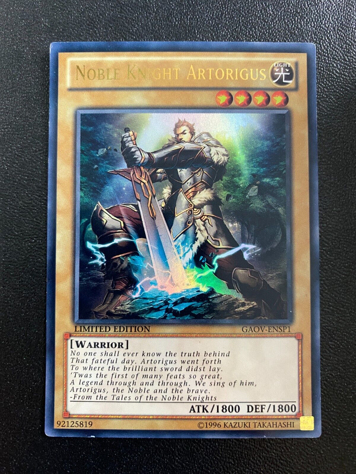 Yugioh Noble Knight Artorigus GAOV-ENSP1 Ultra Rare Limited Edition MP/LP