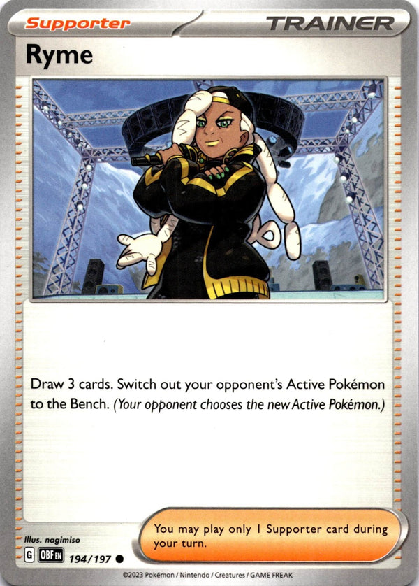 Pokemon Ryme 194/197 Obsidian Flames Non Holo NM