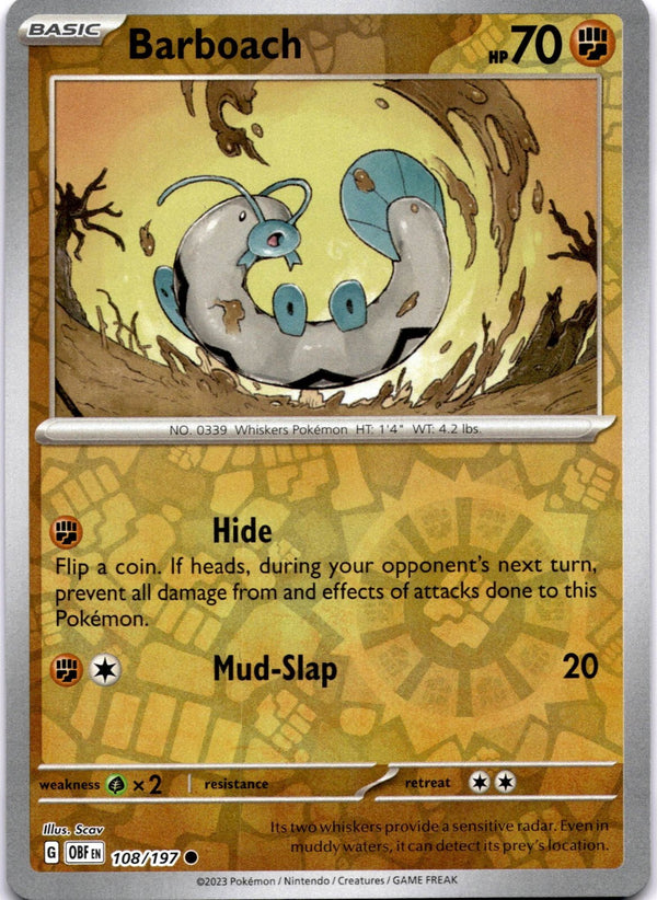 Pokemon Barboach 108/197 Paldea Evolved Reverse Holo NM