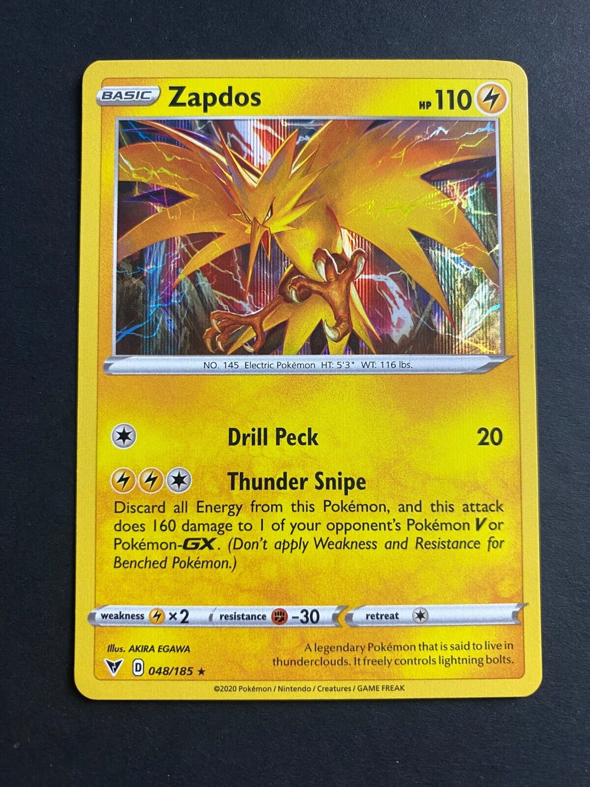 Pokemon Zapdos 048/185 Vivid Voltage Holo NM