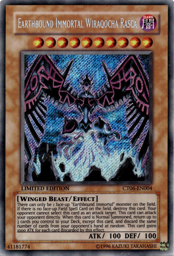 Yugioh Earthbound Immortal Wiraqocha Rasca CT06-EN004 Secret Rare Limited Ed HP