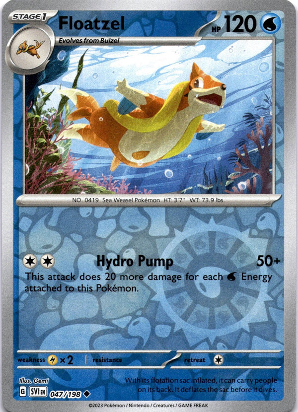 Pokemon Floatzel 047/198 Scarlet Violet Base Reverse Holo VLP/NM