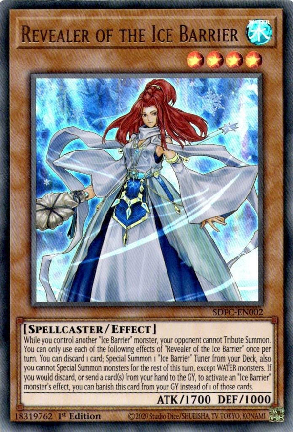 Yugioh Revealer of the Ice Barrier SDFC-EN002 Ultra Rare 1st Edition LP/NM
