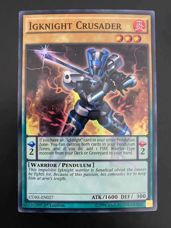 Yugioh Igknight Crusader CORE-EN027 1st Edition Super Rare VLP-NM