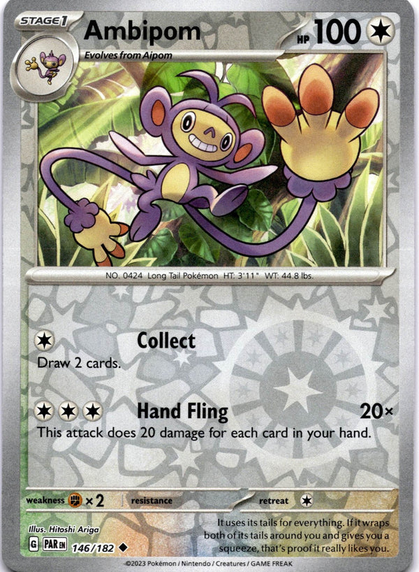 Pokemon Ambipom 146/182 Paradox Rift Reverse Holo NM