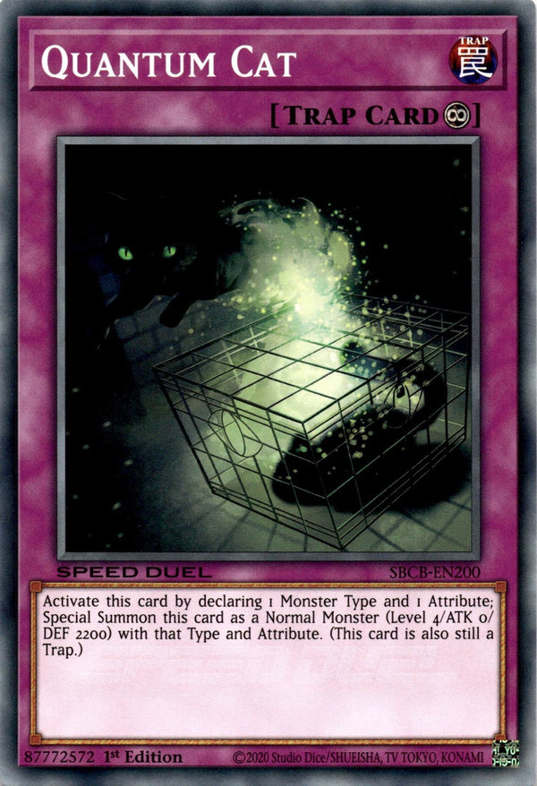 Yugioh Quantum Cat SBCB-EN200 Speed Duel Common 1st Edition NM