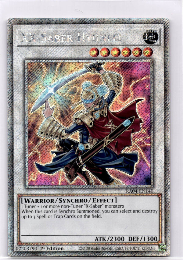 Yugioh XX-Saber Hyunlei RA04-EN140 Platinum Secret Rare 1st Edition NM