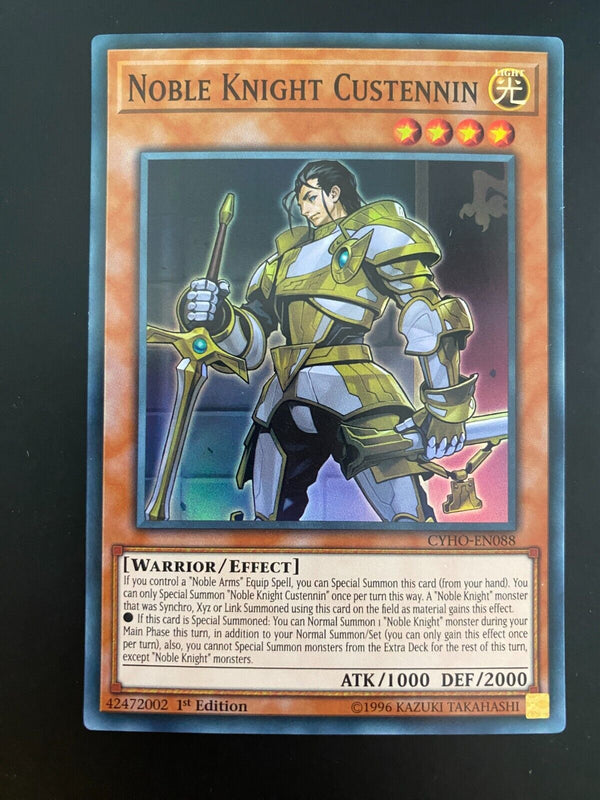 Yugioh Noble Knight Custennin CYHO-EN088 1st Edition MINT