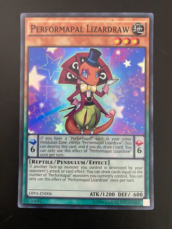 Yugioh Performapal Lizardraw OP01-EN006 Super Rare Unlimited Edition NM/MINT