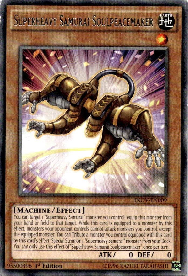 Yugioh Superheavy Samurai Soulpeacemaker INOV-EN009 Rare 1st Edition LP