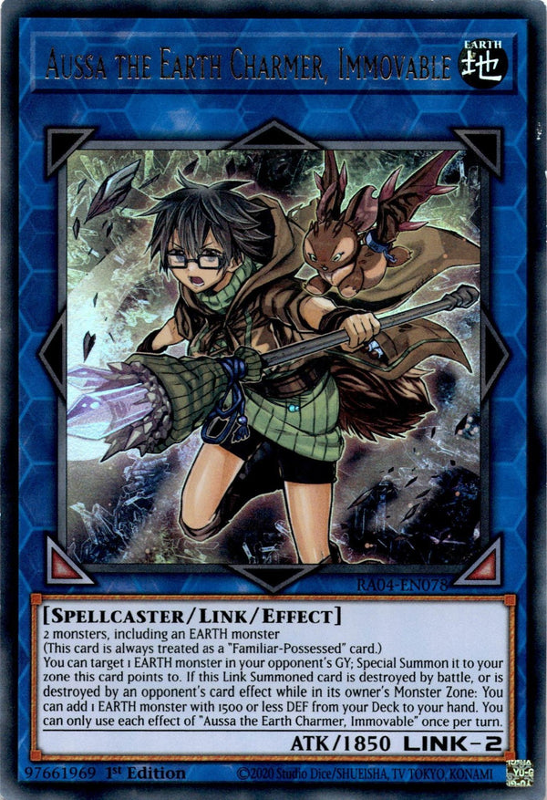 Yugioh Aussa the Earth Charmer, Immovable RA04-EN078 Ultra Rare 1st Ed VLP/NM