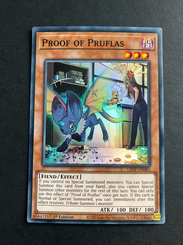 Yugioh Proof of Pruflas LIOV-EN081 Super Rare 1st Edition NM