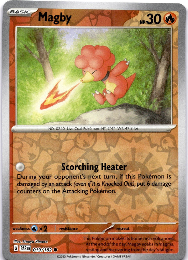 Pokemon Magby 019/182 Paradox Rift Reverse Holo NM