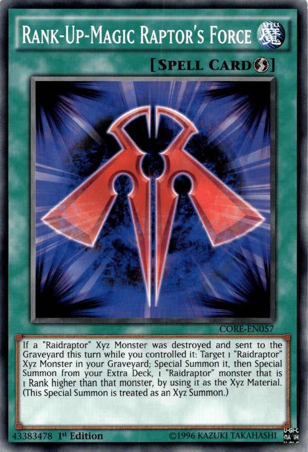 Yugioh Rank-Up-Magic Raptor's Force CORE-EN057 Common 1st Edition NM